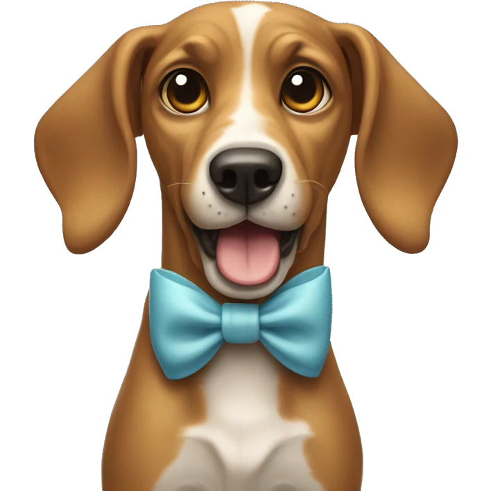 Hound dog with a bow emoji