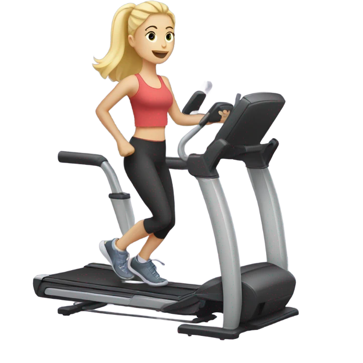 Blonde girl on stair master  emoji