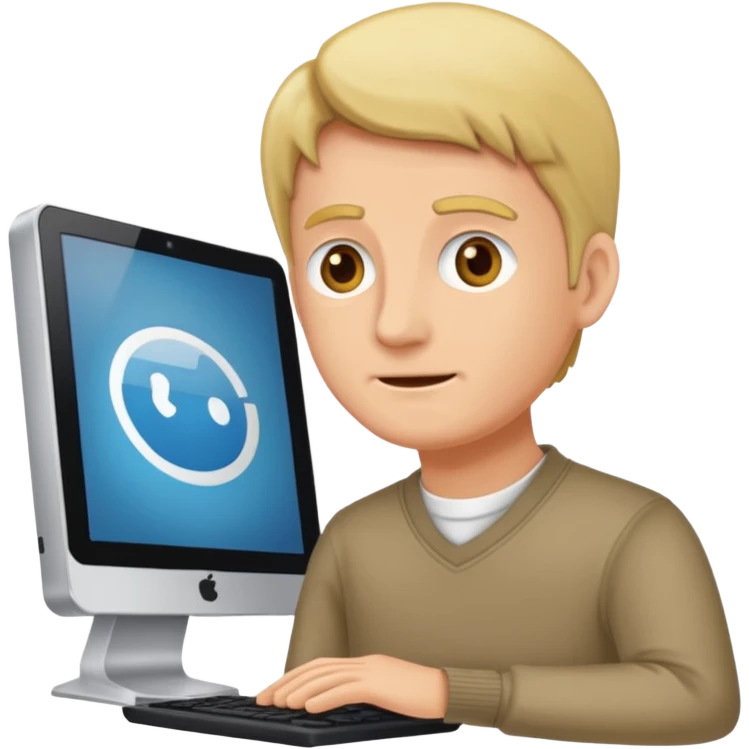Erstelle mir ein Emoji der an einem Computer sitzt und dabei rum rülpst emoji