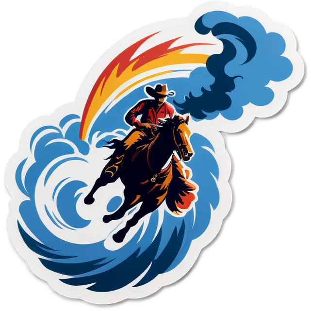 Cowboy riding a tornado emoji