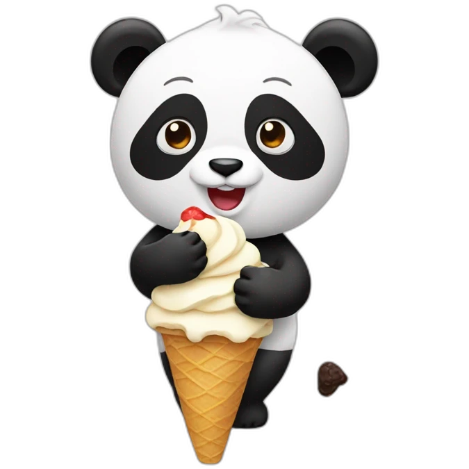 Panda eating ice cream emoji
