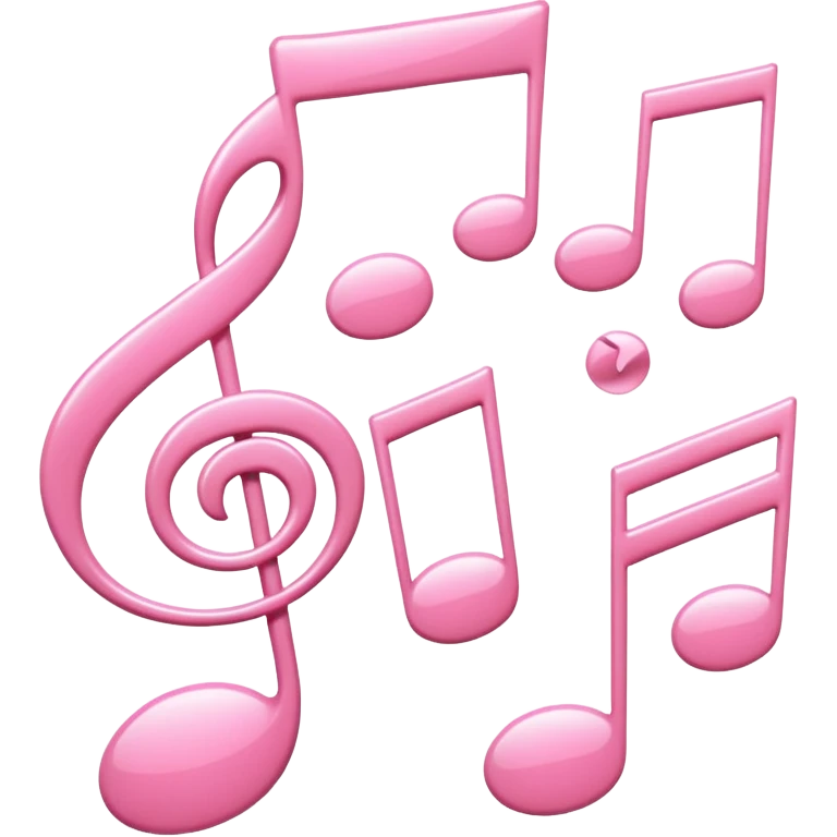 Soft pink notes of music emoji