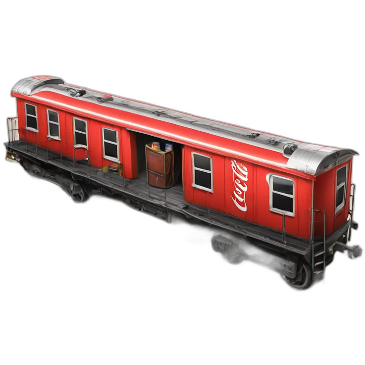 train carriage filled with coke zero cans emoji