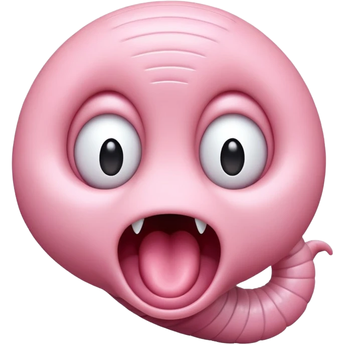 Cute little worm screaming  emoji