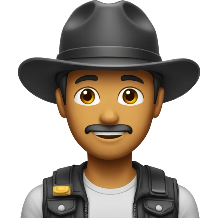 Chico con visera negra  emoji