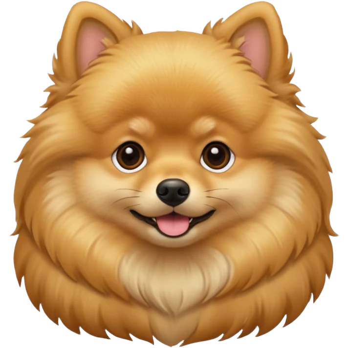 Create a golden pomeranian, all cute and fluffy emoji