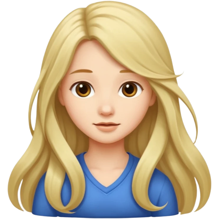 chica de pelo largo cute emoji