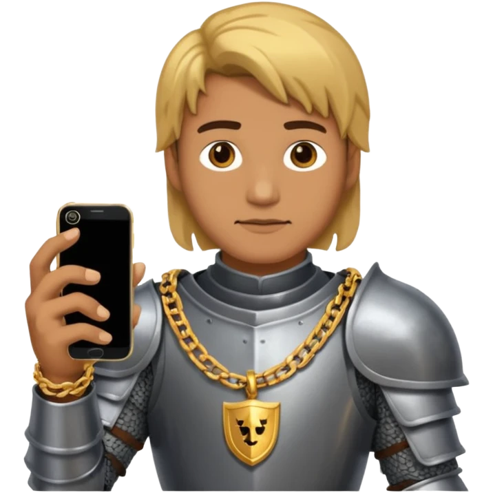 Knight gold chain phone emoji