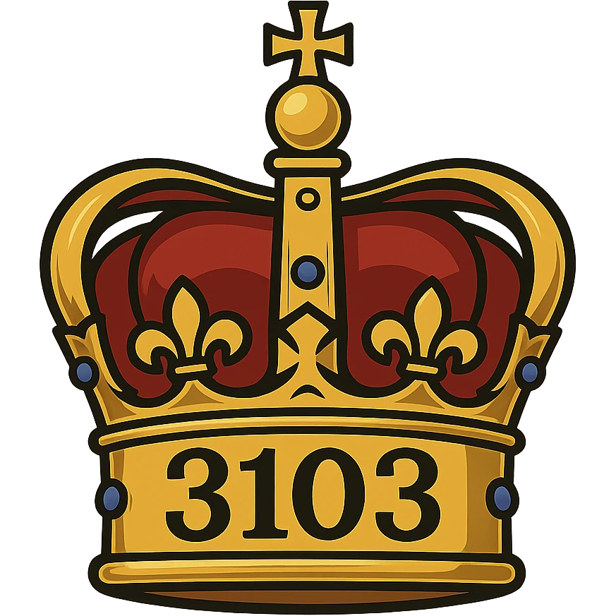 a king's crown with the number 3103, clear and prominent emoji