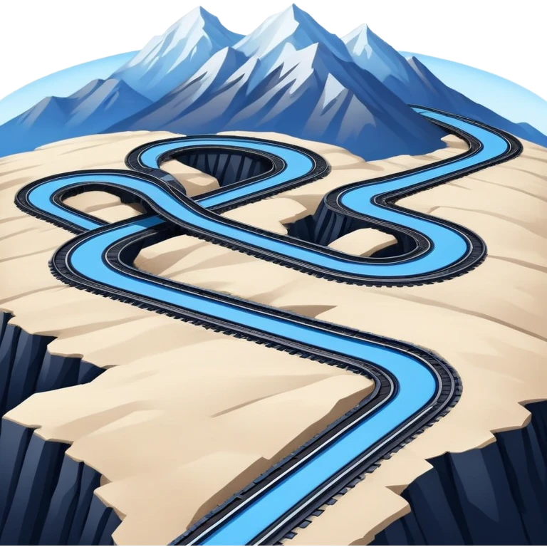 Blue black tracks on top of the world emoji