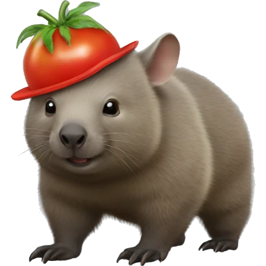 Wombat with Tomato Hat emoji