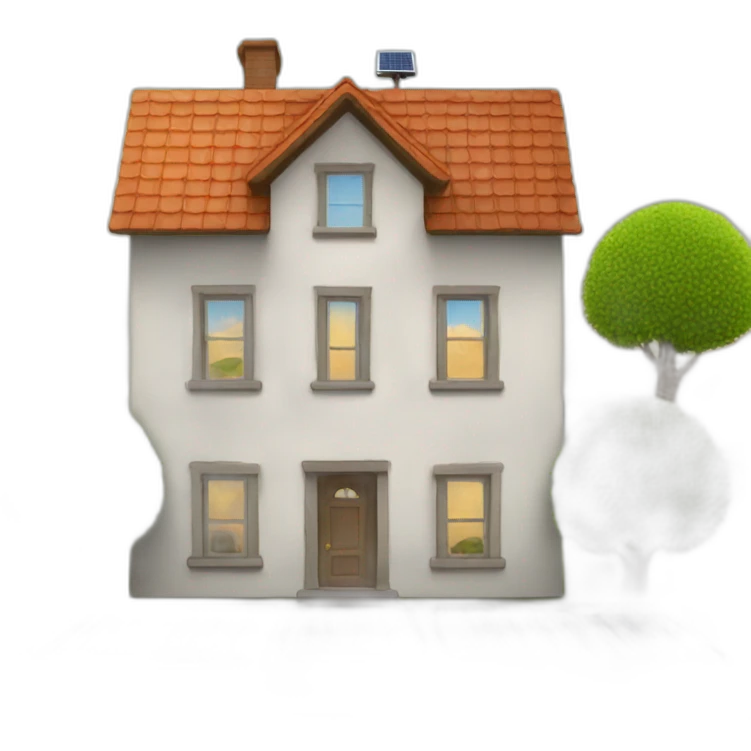emoji house with solar panels  emoji