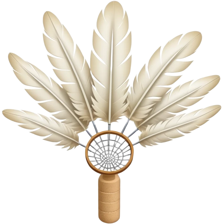 badminton shuttlecock with white feathers and cork base emoji