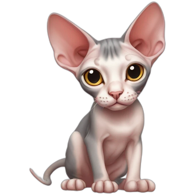 bicolor sphynx cat emoji
