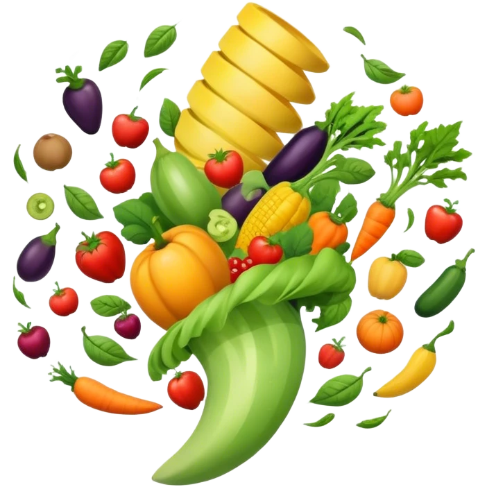 fruits and vegetables swirling in a tornado emoji
