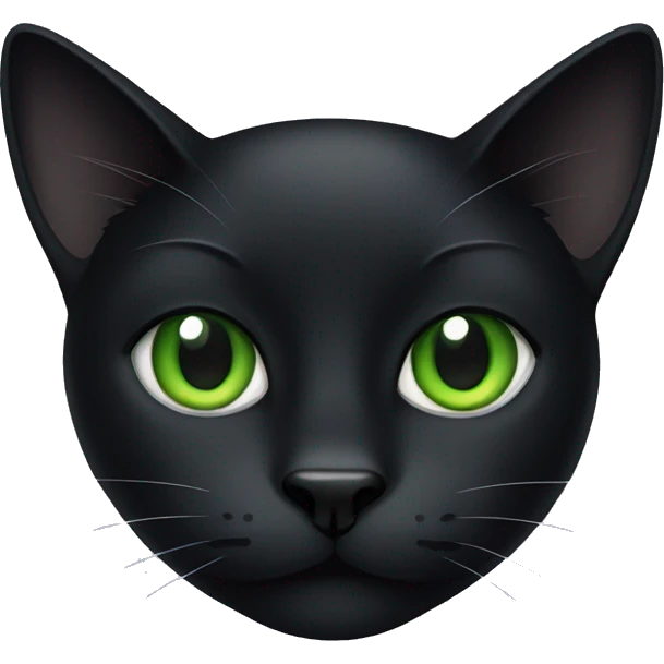 Black cat with green eyes emoji