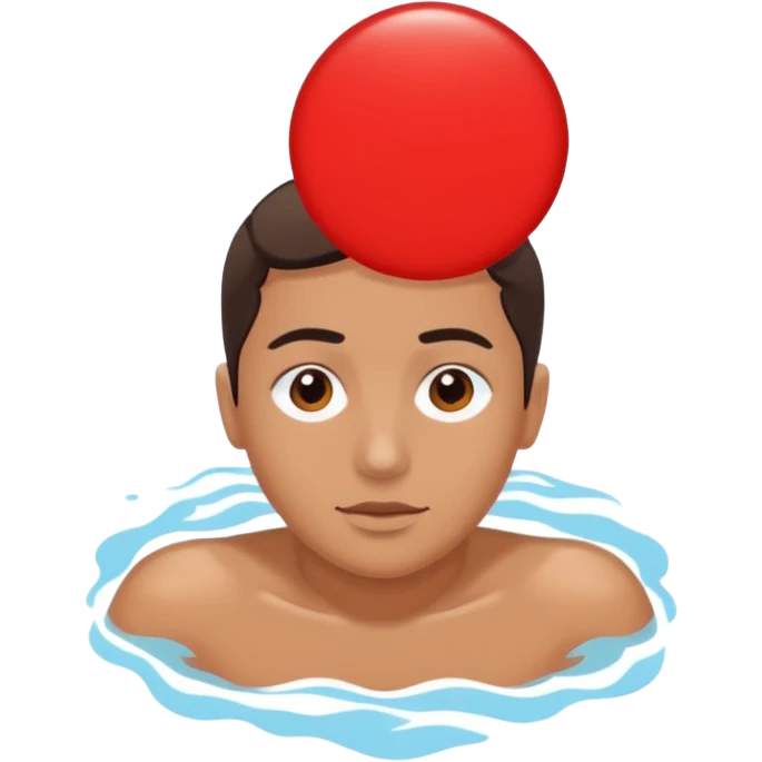 кружок красный в нем человек занимается плаваньем emoji