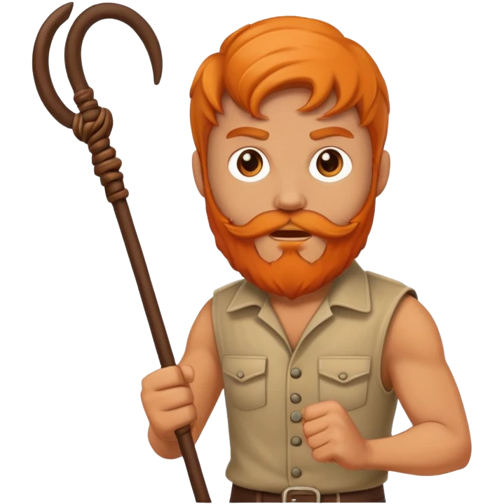 orange bearded man wields a whip emoji