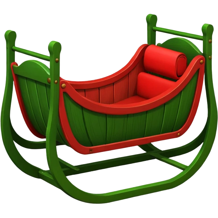 Cradles green and red color emoji