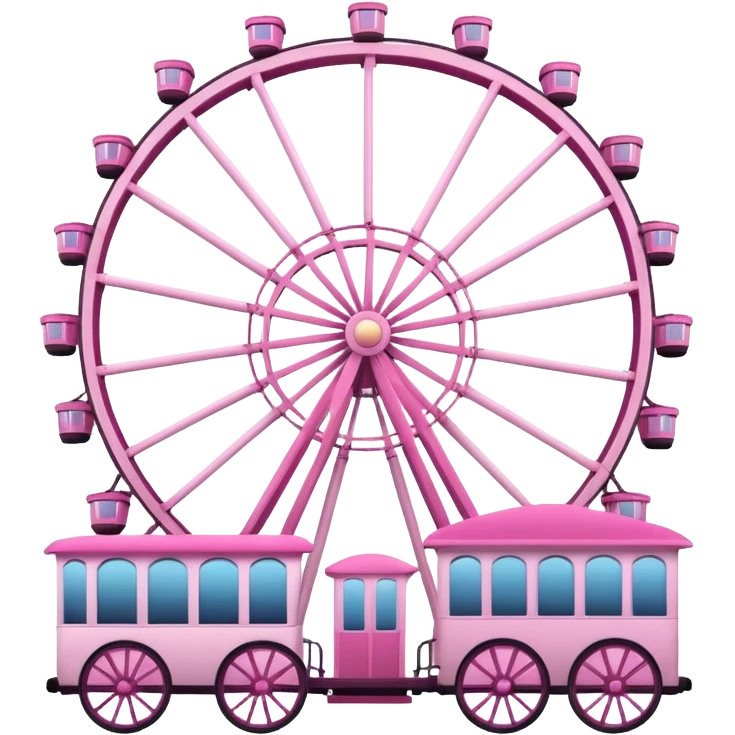 mix light pink dark pink and white theme park Ferris wheel emoji