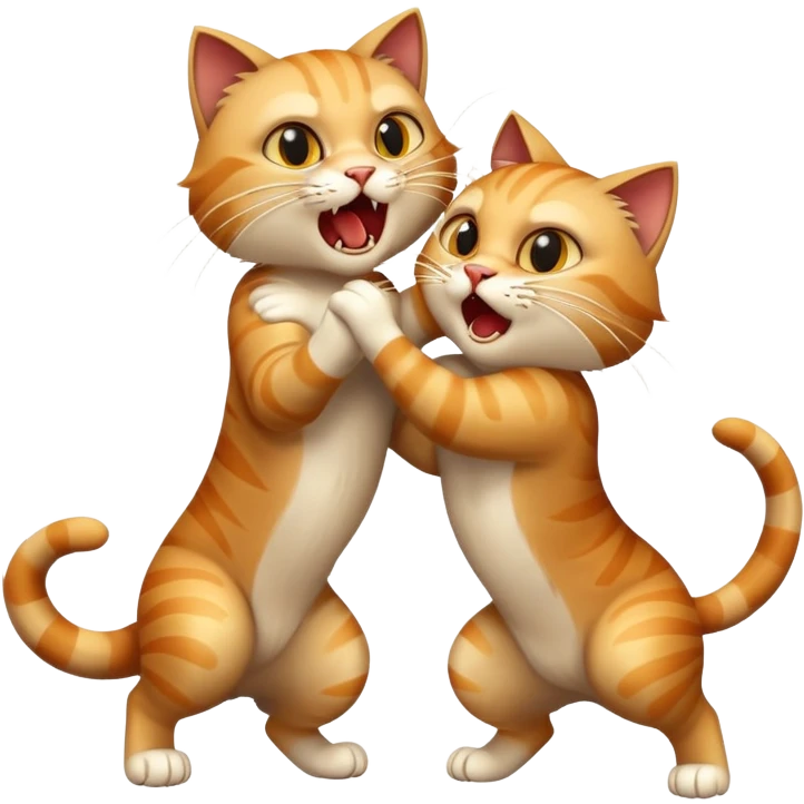 Two cats fighting emoji