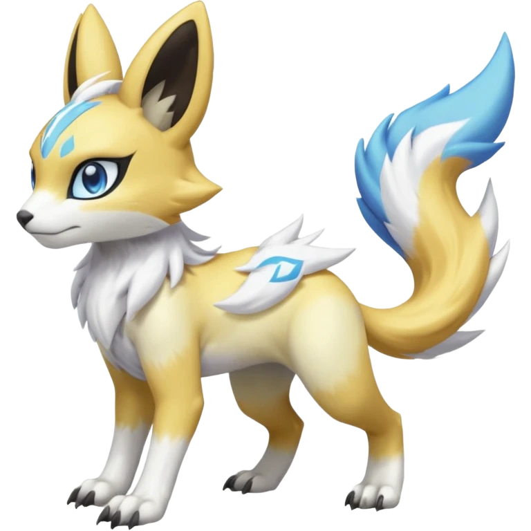 Garurumon-Meloetta-Renamon-fusion-hybrid-creature (full body) emoji