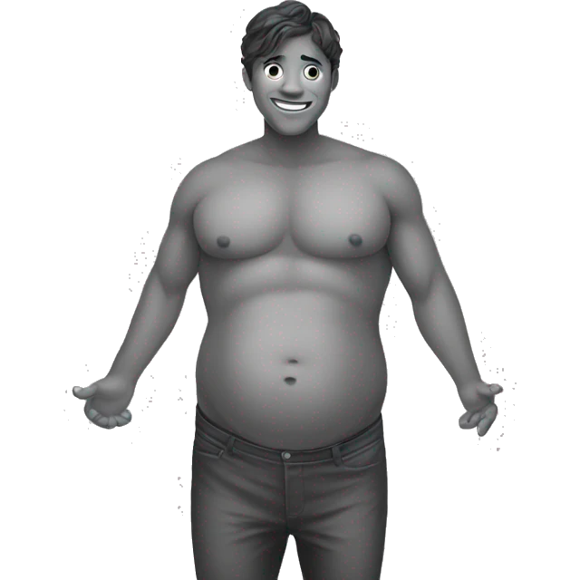 Josh rubbing his jom shaped belly  emoji