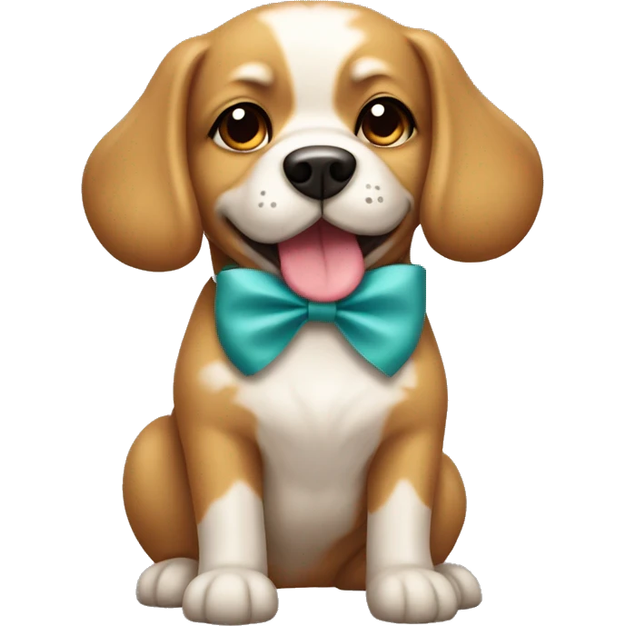 Dauchsand dog with bow emoji