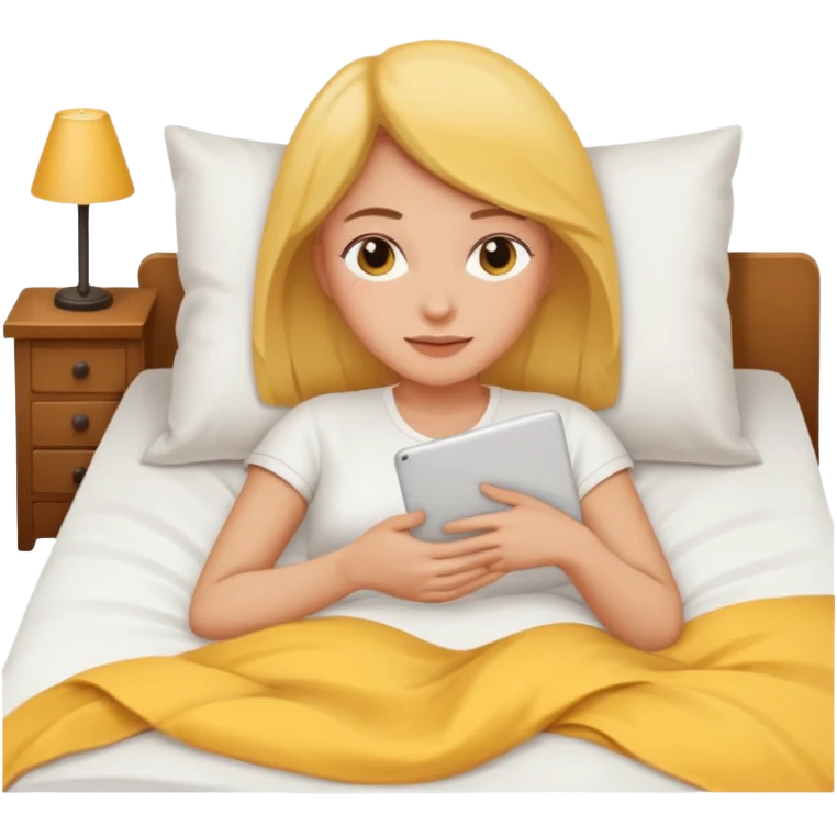 yellow woman lying in bed emoji