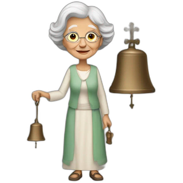 Old woman with a church bells emoji