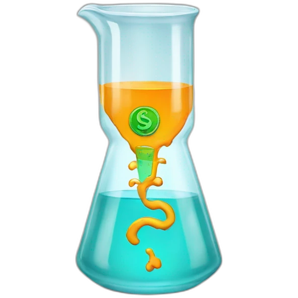 beaker with dollar sign emoji
