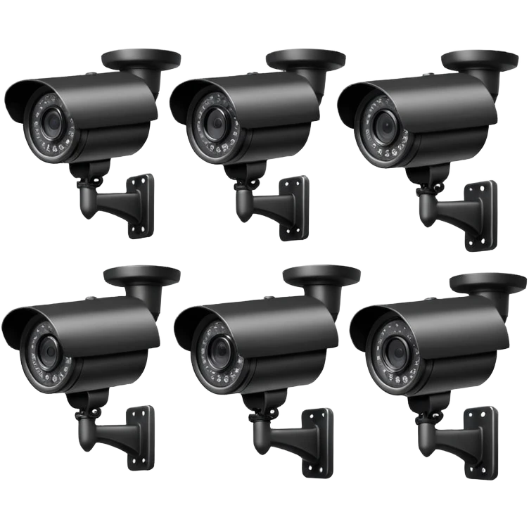 5 CCTV cameras together  emoji
