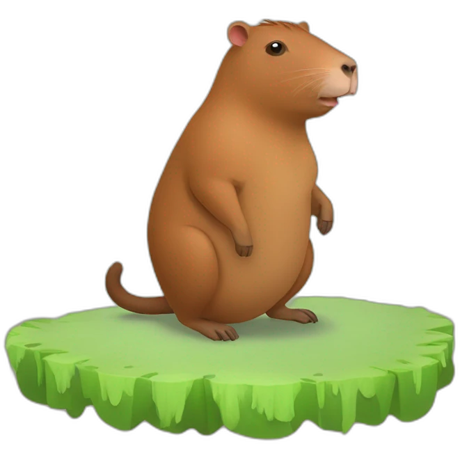 Capybara with bongo emoji