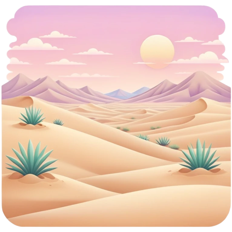 cute kawaii pastel desert landscape  emoji