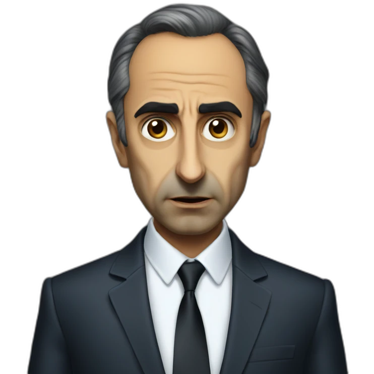 Eric Zemmour wearing suit angry emoji