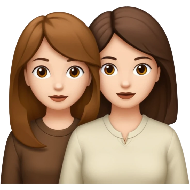 Crie um emoji meu e da minha mãe eu tenho cabelos cacheados e ela tem o cabelo liso curto e branco, nos duas somos cores branca emoji