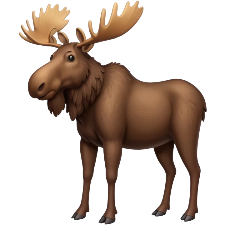 A high-resolution digital illustration of a full body moose in a clean, semi-realistic style. The noble moose is shown full body emoji