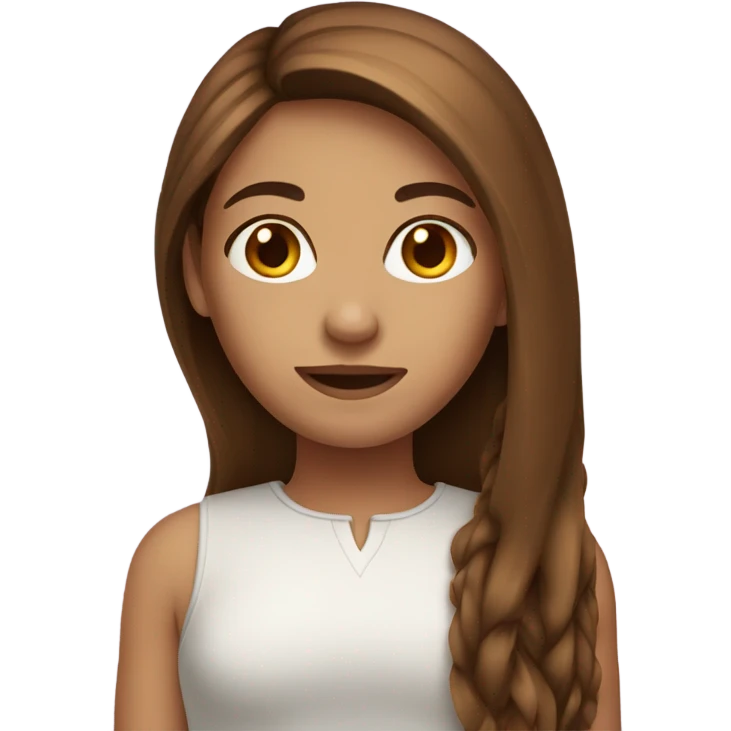 girl long brown hair emoji