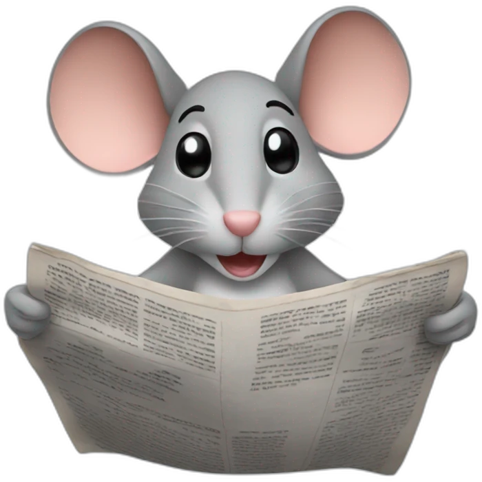 mouse reading a newspaper emoji