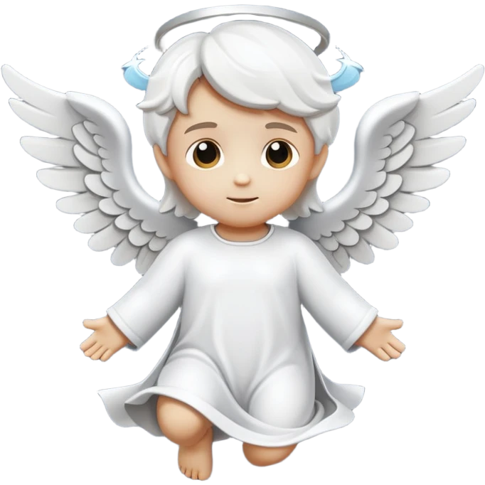 little flying angel kid made in stone emoji