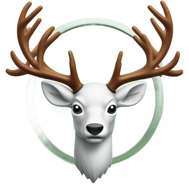 “Flying stag emoji with antlers, wings, and ice elements, blending Jägermeister and Red Bull energy.” emoji