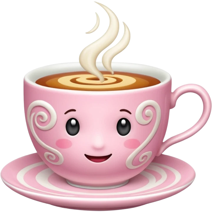 can you make a pink emoji that is aesthetically pleasing, and make it in for of a food or drink, maybe a tea emoji