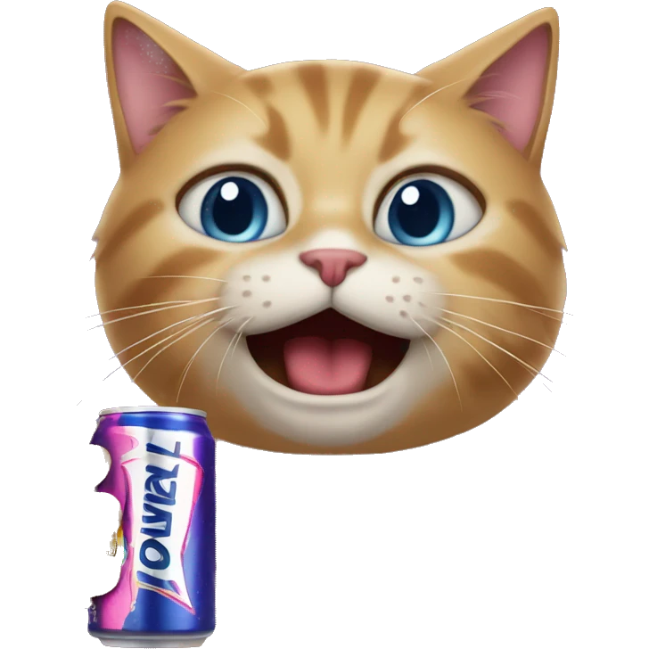 cat with energy drink  emoji