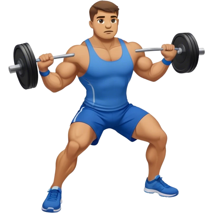 buff man with blue shorts weighted lunges emoji