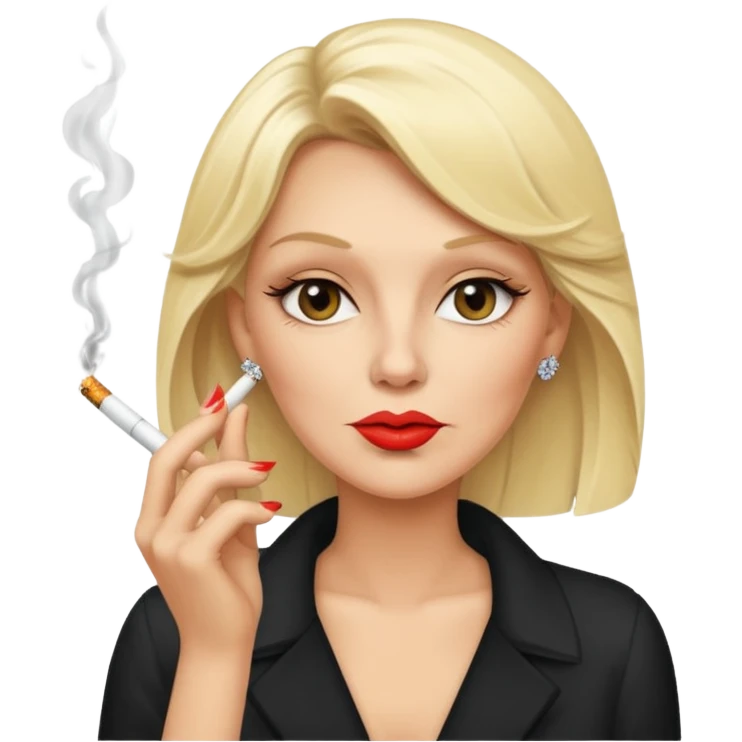 An old blonde diva smoking a cigarette emoji