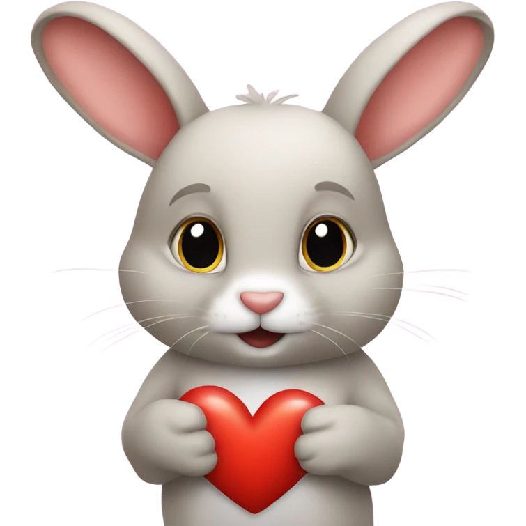 rabbit with a love heart emoji