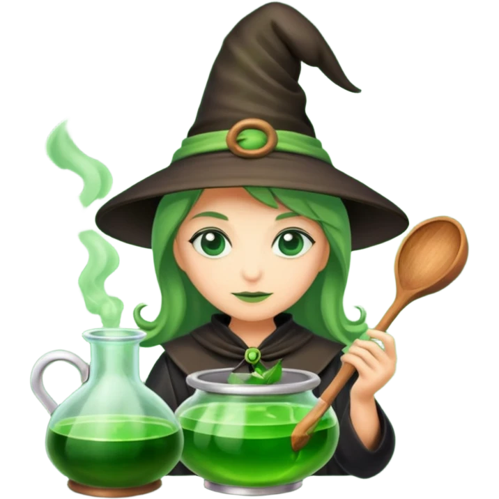 green witch cooking potion emoji