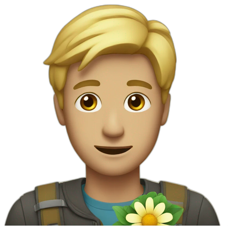 man with flower emoji