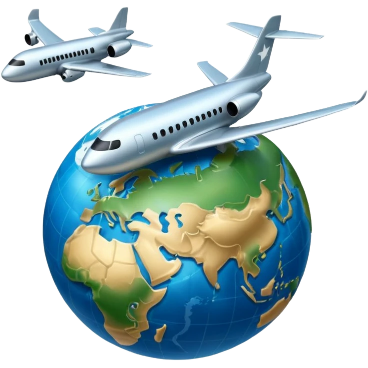 plane flying the globe emoji