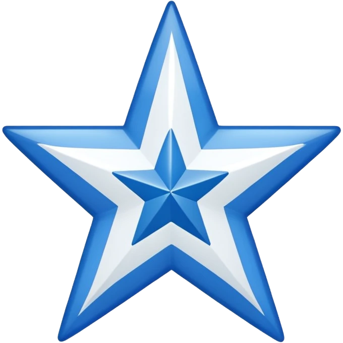 Recreate an image with a red background and a wide white diagonal stripe running from the top left corner to the bottom right corner. At the center of the white stripe, place a blue five-pointed star. emoji